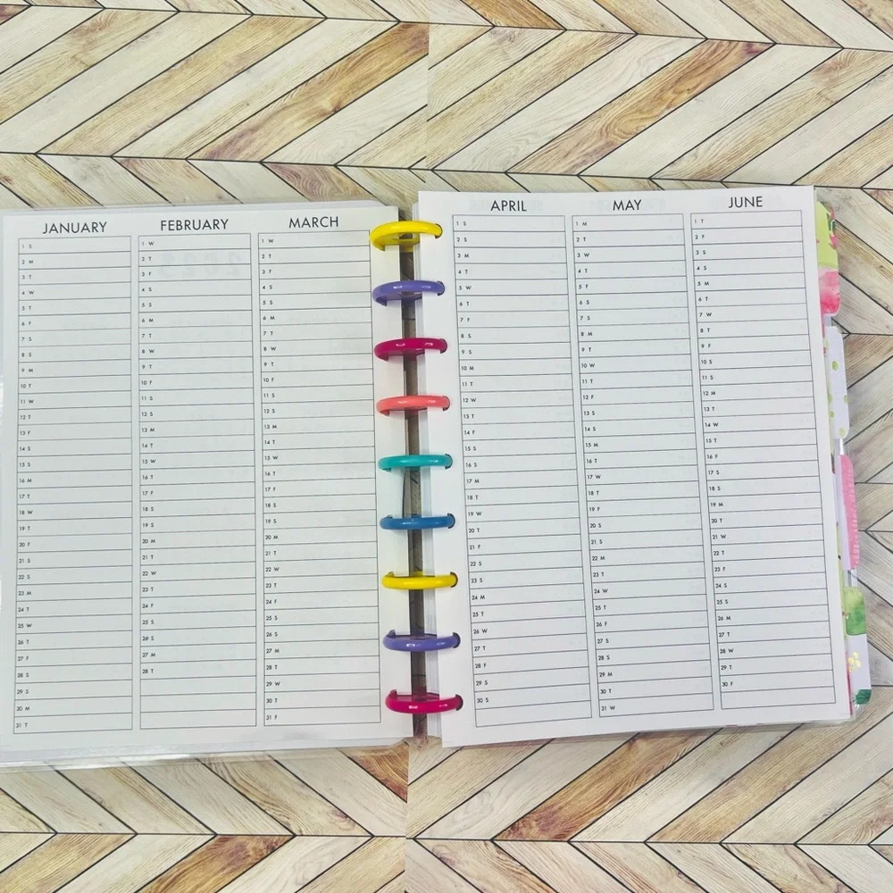 Classic happy planner size undated 12 months tropical turtle aloha flowers